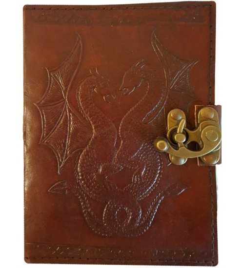Double Dragon Leather Journal with Latch