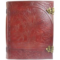 Tree of Life Leather Blank Book with Latch - 10 x 13