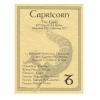 Capricorn Zodiac Parchment Poster