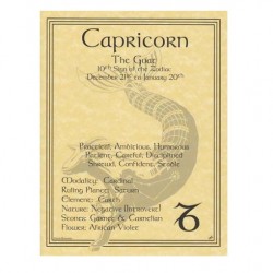 Capricorn Zodiac Parchment Poster