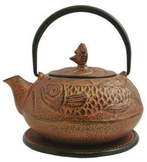 Fish Design Cast Iron Tea Pot