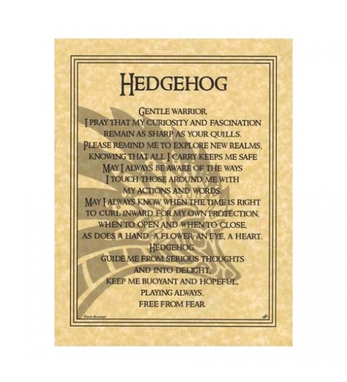 Hedgehog Animal Spirit Parchment Poster