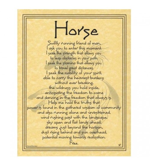 Horse Spirit Prayer Parchment Poster