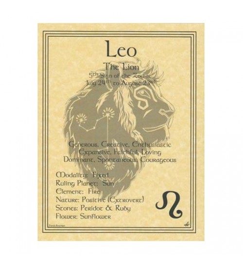 Leo Zodiac Parchment Poster