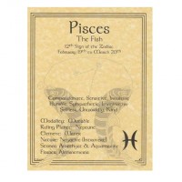 Pisces Zodiac Parchment Poster