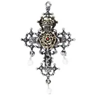 Hampton Court Rose Cross Necklace