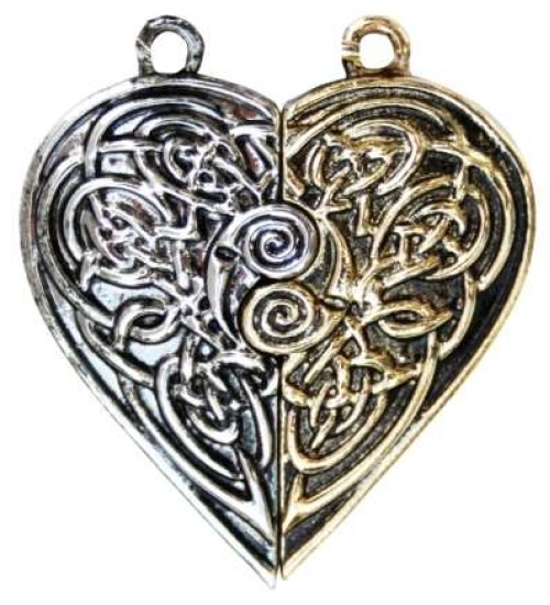 Tristan and Iseult Heart Token Necklace