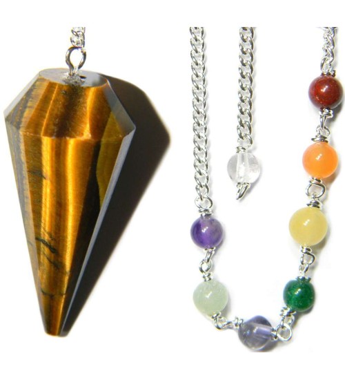 Tigers Eye Chakra Scrying Pendulum