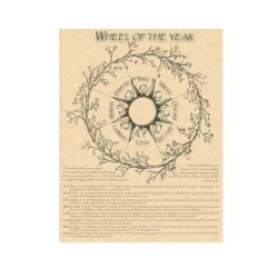 Wheel of the Year Color Me Parchment Poster