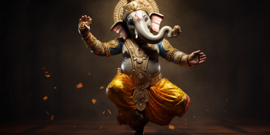 hindu god Ganesha dancing